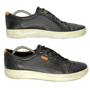 Ecco soft 7 sneaker women's US 12-12.5 EU 43 black leather nubuck casual shoes